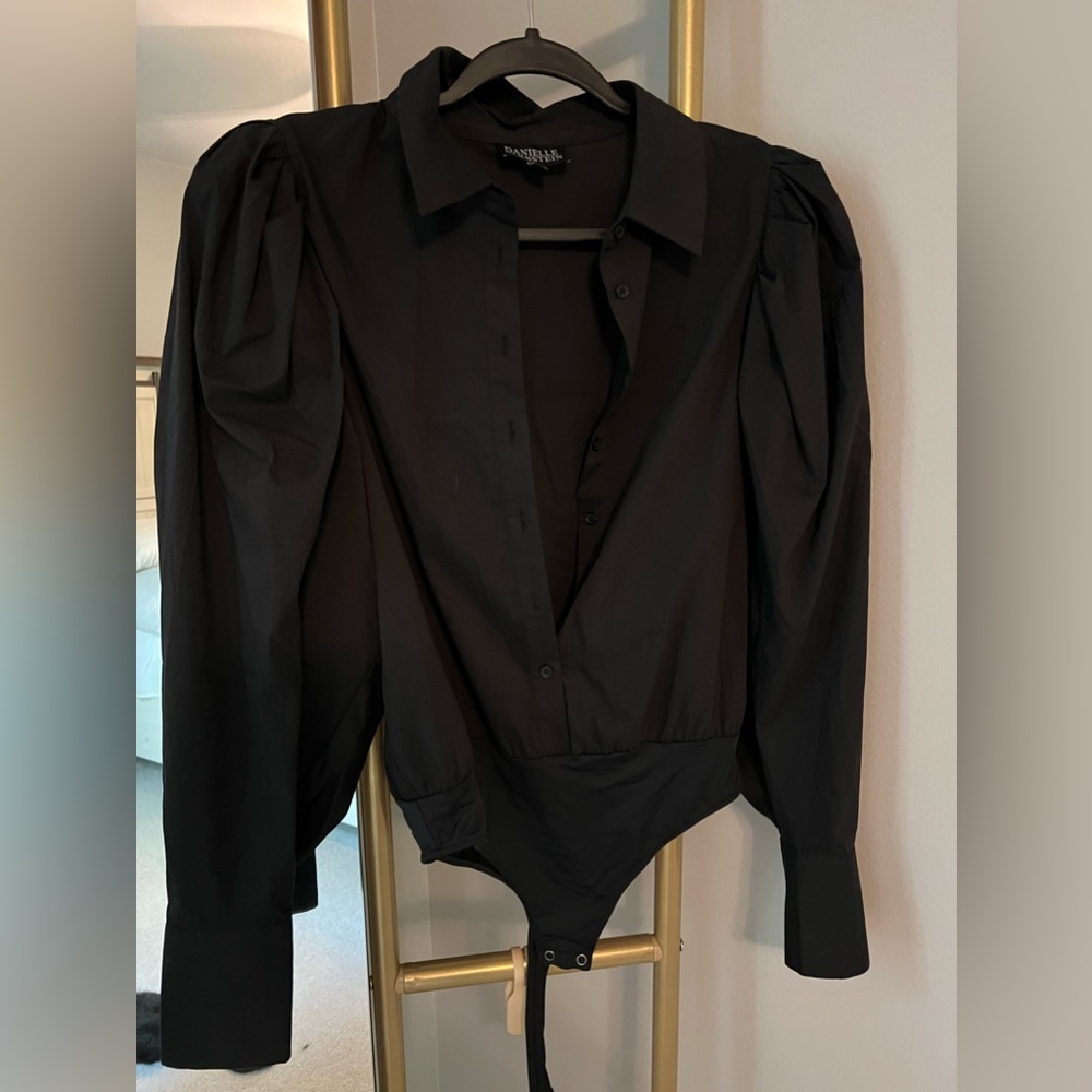 Black button down body suit